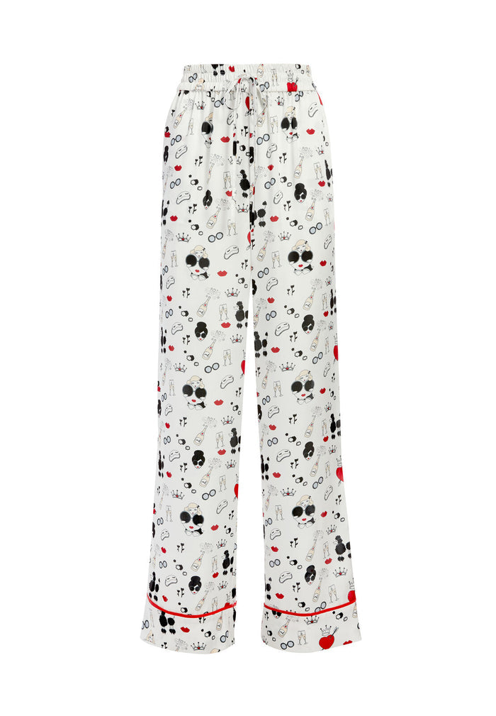 AO X MORGAN LANE MEERA PAJAMA PANT - AO X MORGAN/SOFT WHITE