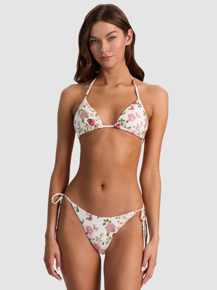 EMBROIDERED TRIANGLE - GARDEN GOSSIP OFF WHITE
