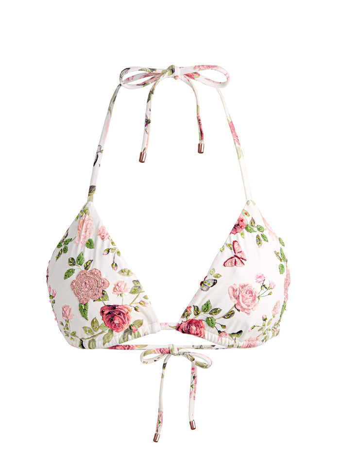 EMBROIDERED TRIANGLE - GARDEN GOSSIP OFF WHITE