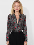 A+O X THE BEATLES WILLA PLACKET TOP - ALL YOU NEED IS LOVE