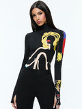 A+O X TOM WESSELMANN DELAINA LONG SLEEVE TURTLENECK TOP - NATURAL BEAUTY