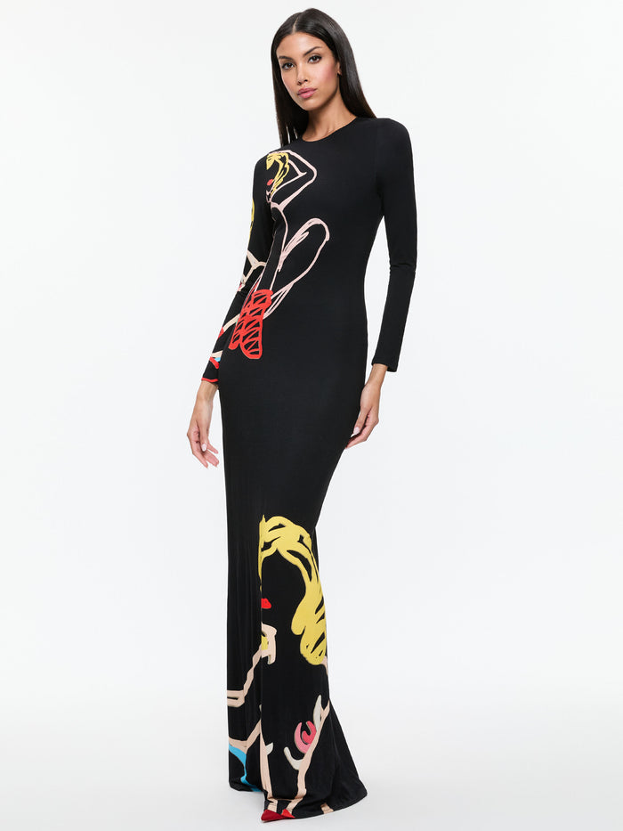 A+O X TOM WESSELMANN DELORA OPEN BACK MAXI DRESS - NATURAL BEAUTY