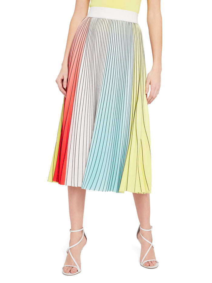 ARDEN PLEATED MIDI SKIRT - MULTI