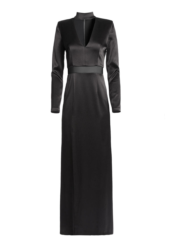 ARIAL STRONG SHOULDER GOWN - BLACK