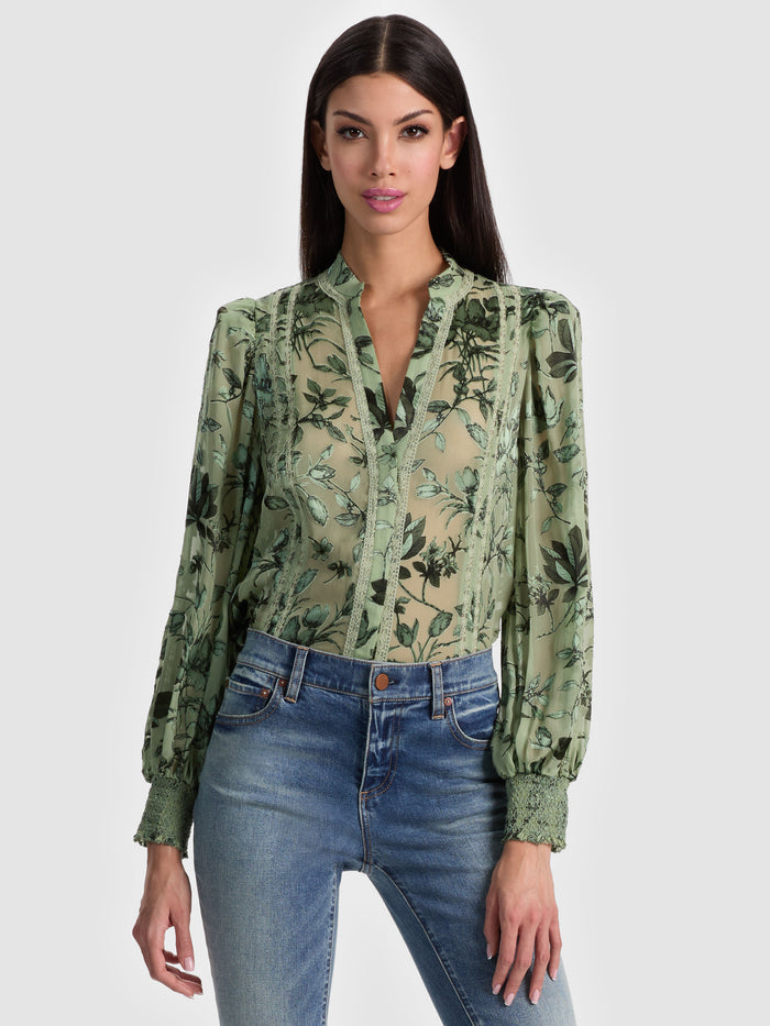 ARLETTE BLOUSE - MYSTIC GARDEN SAGE