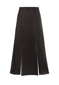 ATHENA MIDI SKIRT WITH SLITS - BLACK