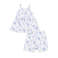Baby Blue Vines Floral Peplum Tank & Bike Short