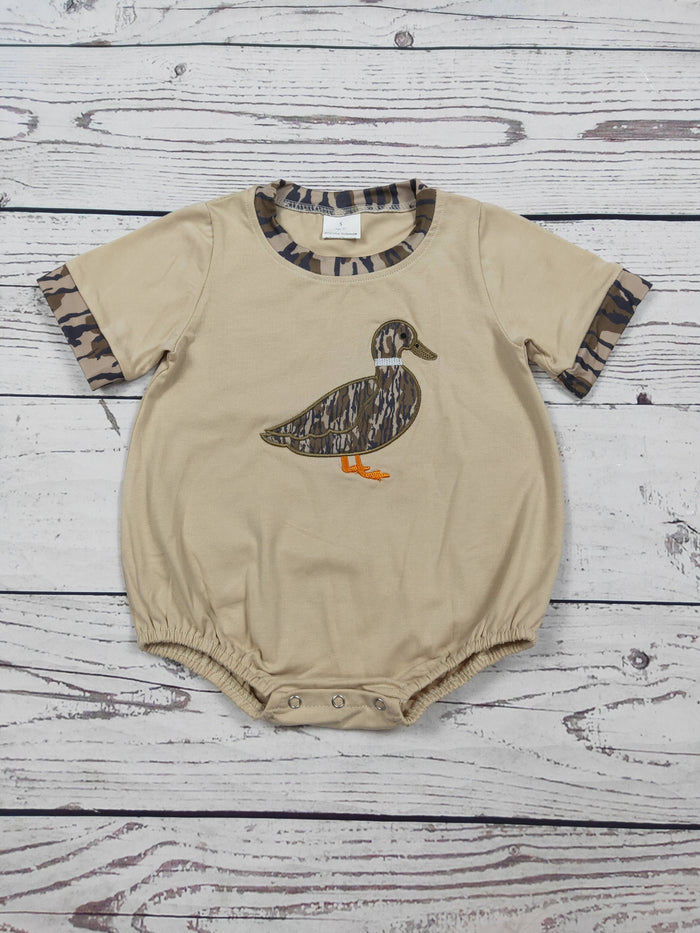 Baby Boy Camouflage Duck Appliqué Bubble