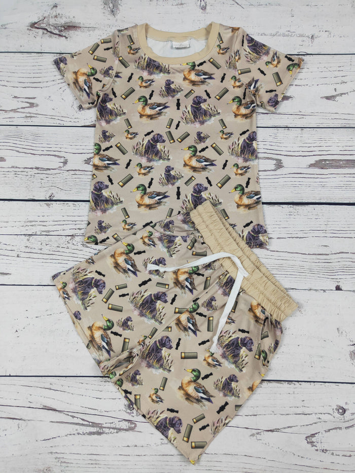 Baby Boy Duck Printed Top Shorts Set