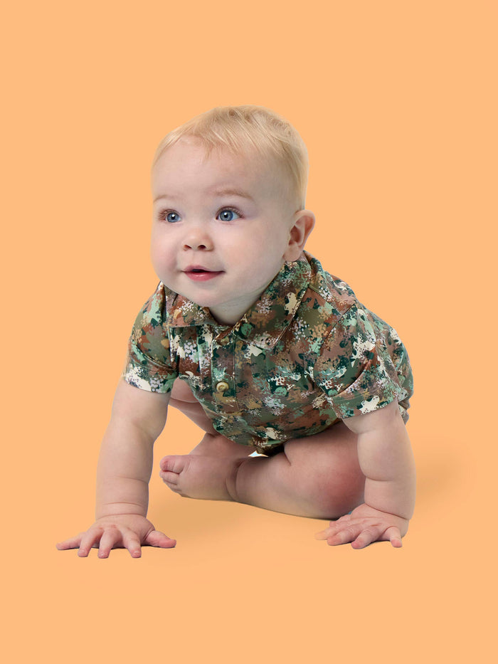 Baby Boys Classic Camo Performance Polo Romper