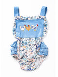 Baby Chicken Appliqué Flower Printed Bubble