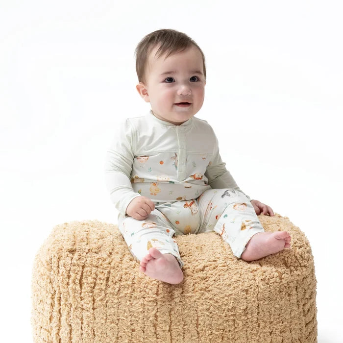 Baby Farm Faces Romper with Contrast Sleeves