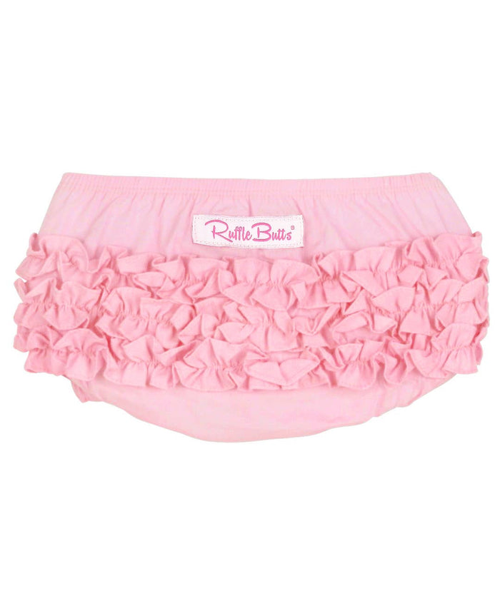Baby Girls Baby Pink Woven RuffleButt Bloomer