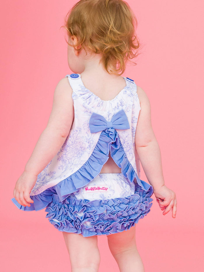 Baby Girls Periwinkle Butterfly Garden Knit Swing Top & Bloomer Set
