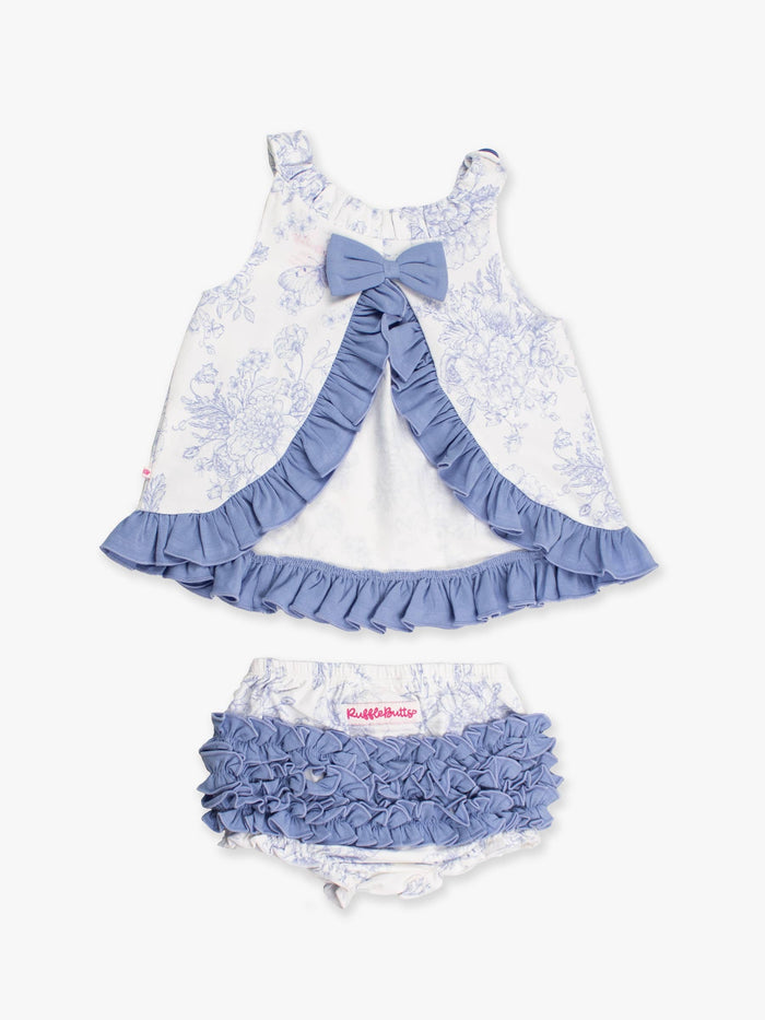 Baby Girls Periwinkle Butterfly Garden Knit Swing Top & Bloomer Set