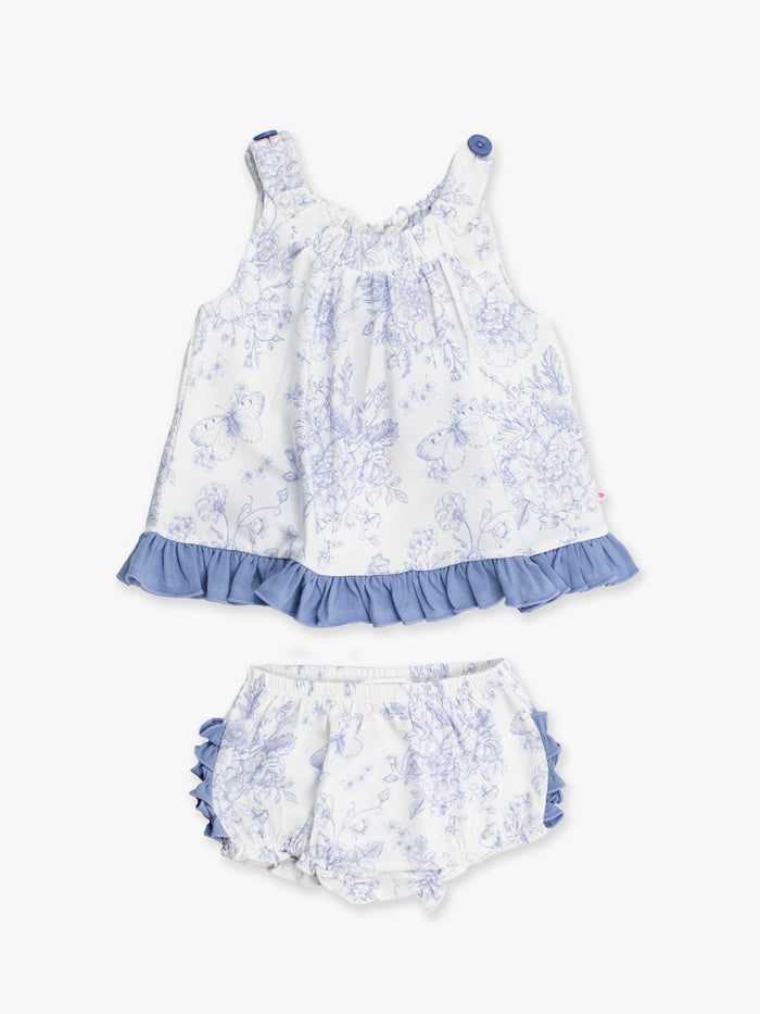Baby Girls Periwinkle Butterfly Garden Knit Swing Top & Bloomer Set