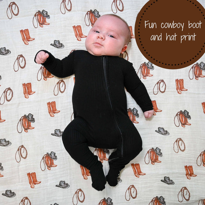 Baby Muslin Swaddle Blanket 47x47  Better In Boots