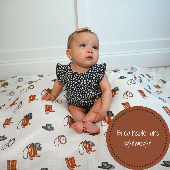 Baby Muslin Swaddle Blanket 47x47  Better In Boots