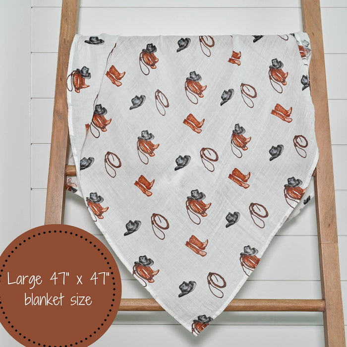 Baby Muslin Swaddle Blanket 47x47  Better In Boots