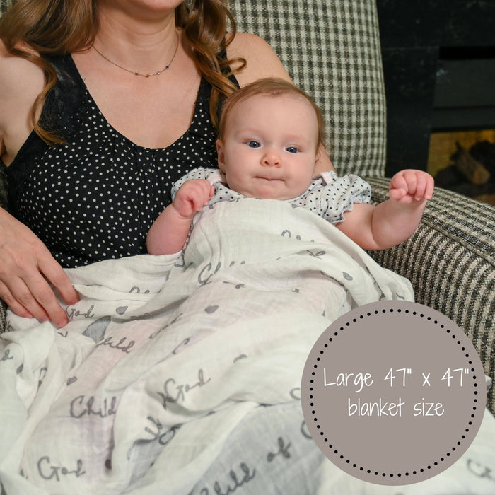Baby Muslin Swaddle Blanket 47x47 Child of God