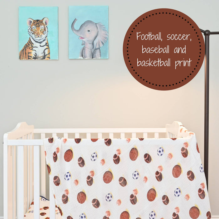 Baby Muslin Swaddle Blanket 47x47 Go Sports!