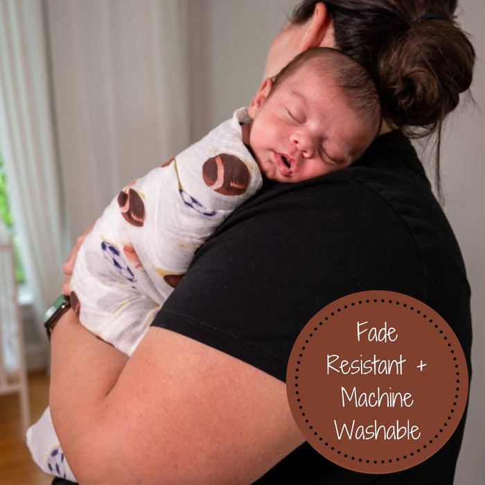 Baby Muslin Swaddle Blanket 47x47 Go Sports!