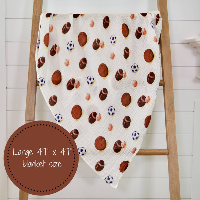 Baby Muslin Swaddle Blanket 47x47 Go Sports!