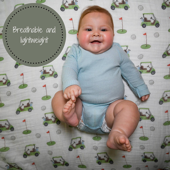 Baby Muslin Swaddle Blanket 47x47 Golf A Round