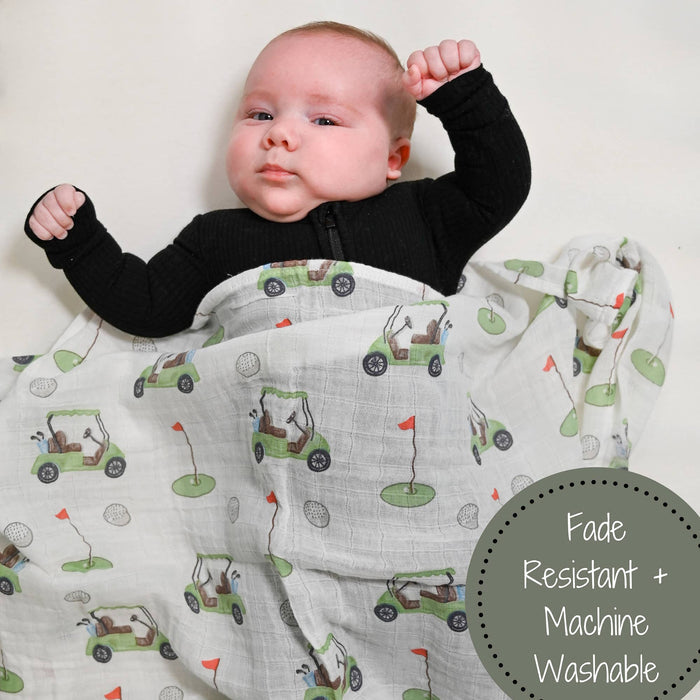 Baby Muslin Swaddle Blanket 47x47 Golf A Round