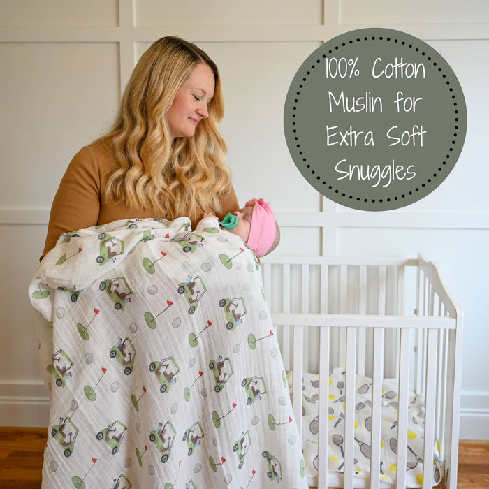 Baby Muslin Swaddle Blanket 47x47 Golf A Round