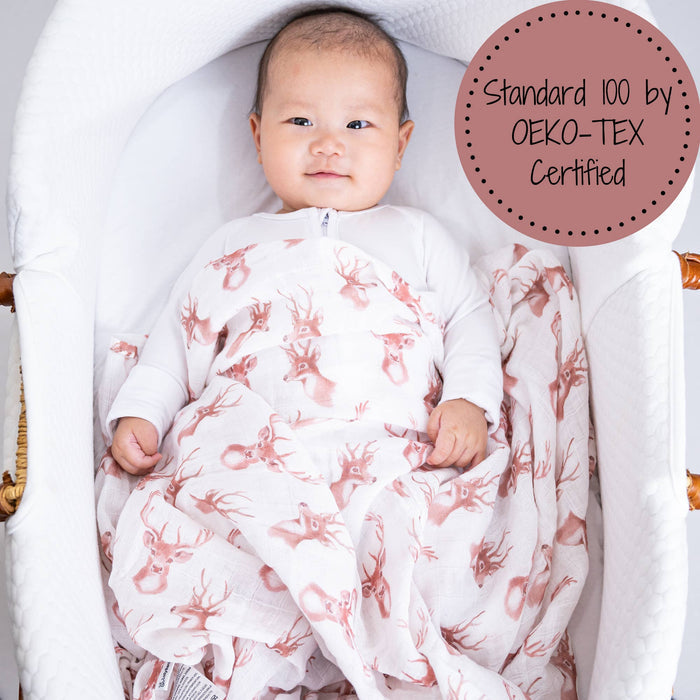 Baby Muslin Swaddle Blanket 47x47 Oh Deer