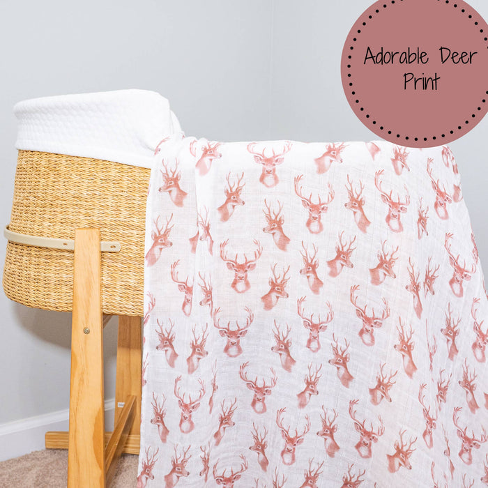 Baby Muslin Swaddle Blanket 47x47 Oh Deer