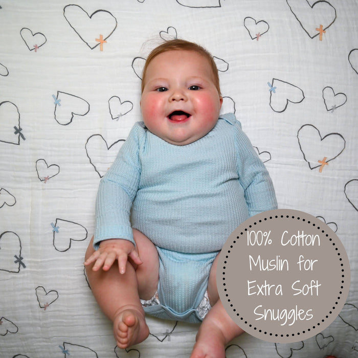 Baby Muslin Swaddle Blanket 47x47 The Love of Christ