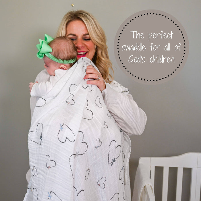 Baby Muslin Swaddle Blanket 47x47 The Love of Christ
