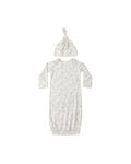 Bamboo Baby Gown + Hat Set- Cloud Floral