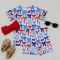 Bamboo Shorts Set | Red-White & Bows Ã— 1