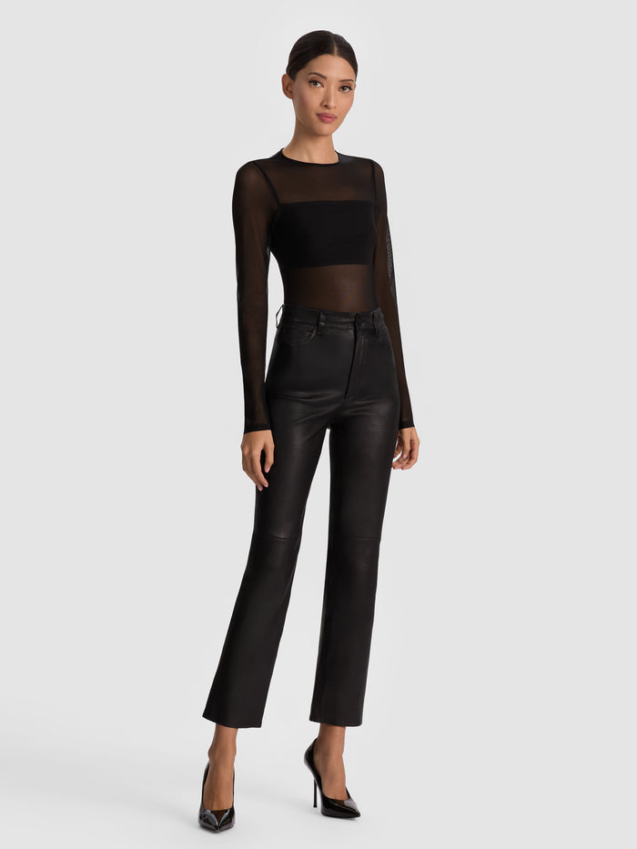 BANDEAU LONG SLEEVE BODYSUIT - BLACK