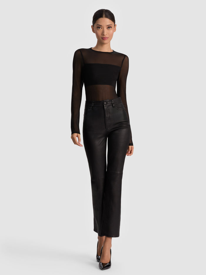BANDEAU LONG SLEEVE BODYSUIT - BLACK