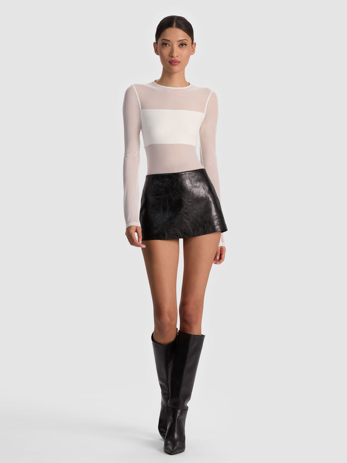BANDEAU LONG SLEEVE BODYSUIT - OFF WHITE