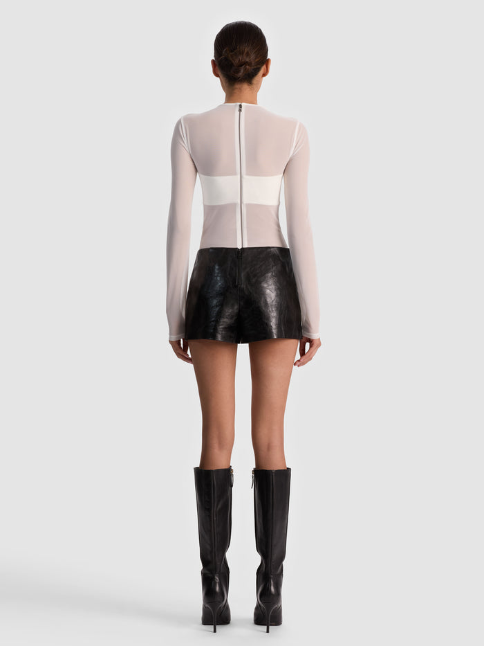 BANDEAU LONG SLEEVE BODYSUIT - OFF WHITE