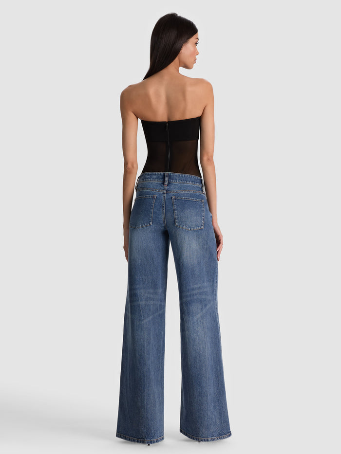 BANDEAU STRAPLESS BODYSUIT - BLACK