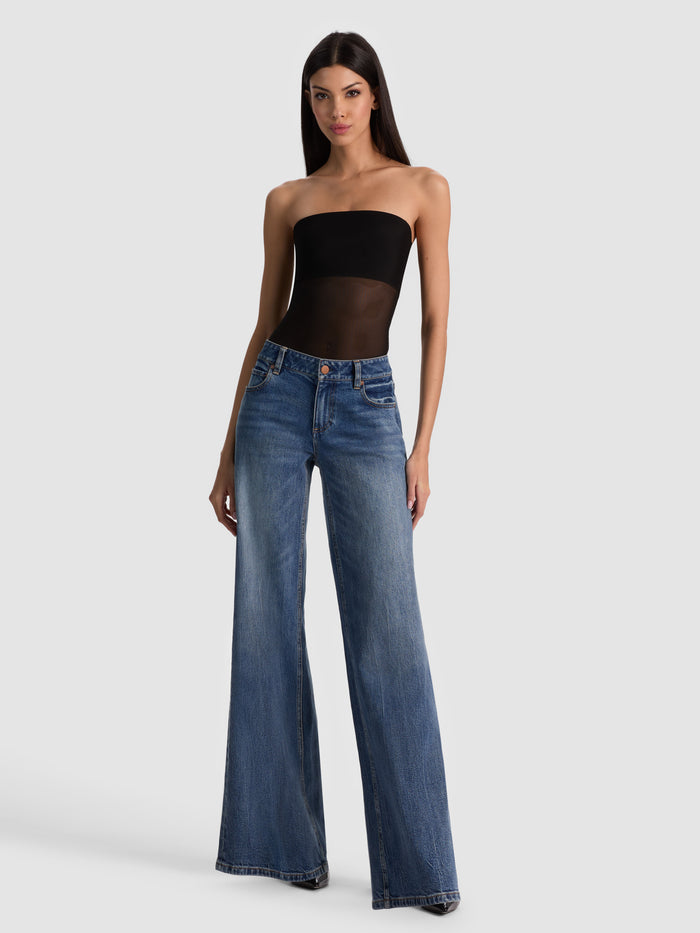 BANDEAU STRAPLESS BODYSUIT - BLACK