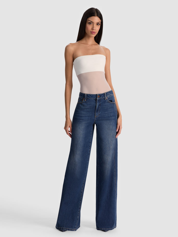 BANDEAU STRAPLESS BODYSUIT - OFF WHITE
