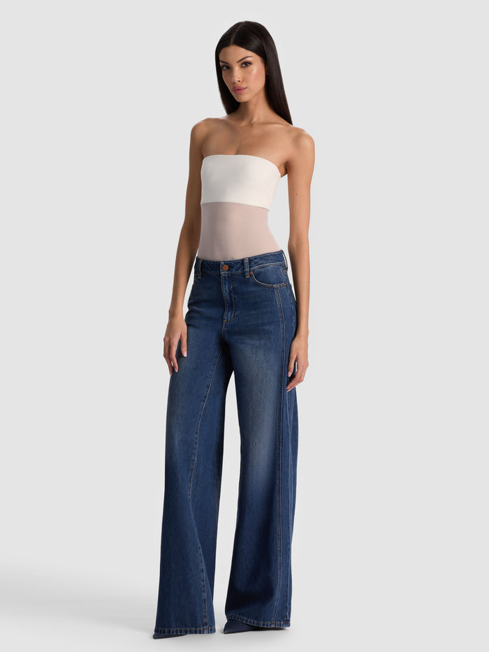 BANDEAU STRAPLESS BODYSUIT - OFF WHITE