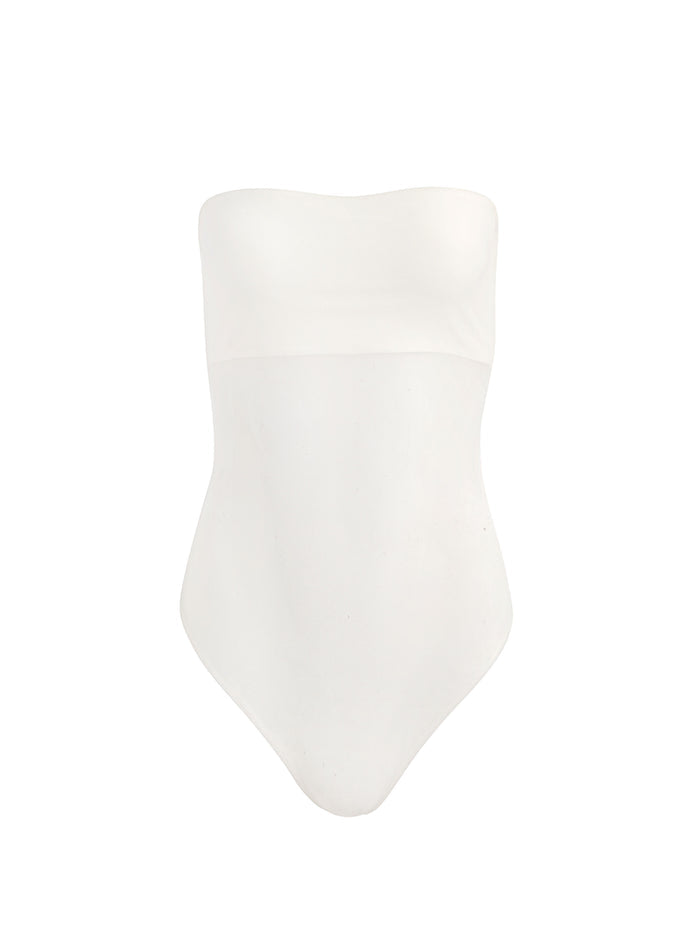 BANDEAU STRAPLESS BODYSUIT - OFF WHITE
