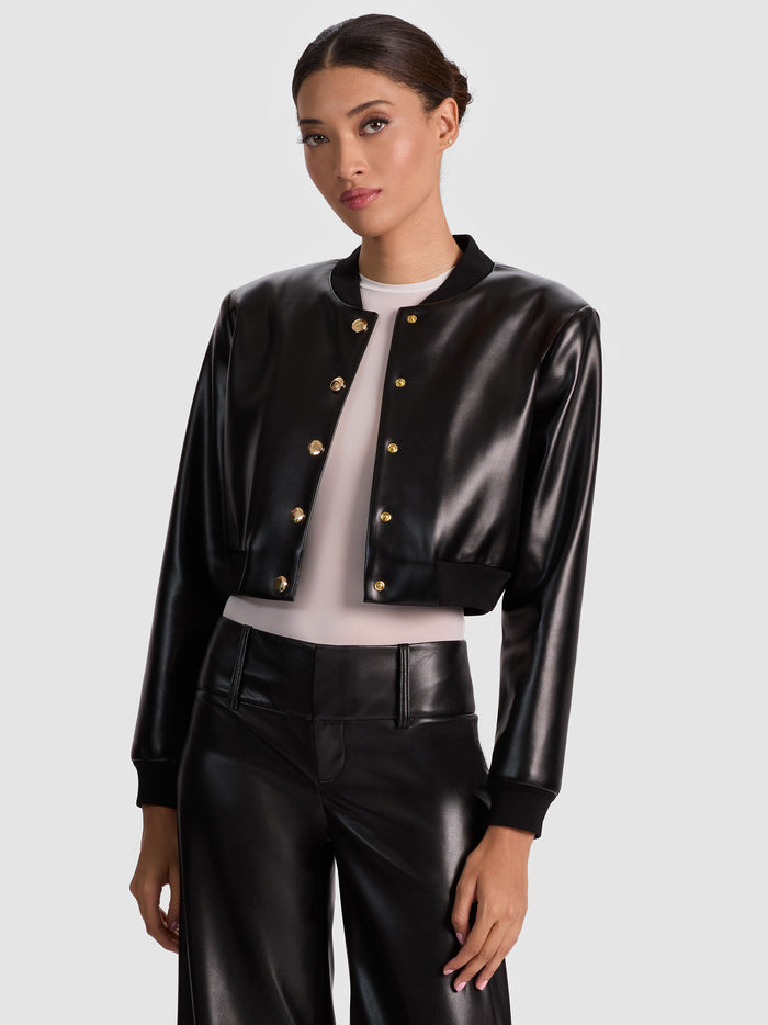 BARTON VEGAN BOMBER JACKET - BLACK