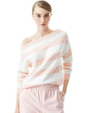 BAUER OFF THE SHOULDER PULLOVER - ENGLISH ROSE/SOFT WHITE