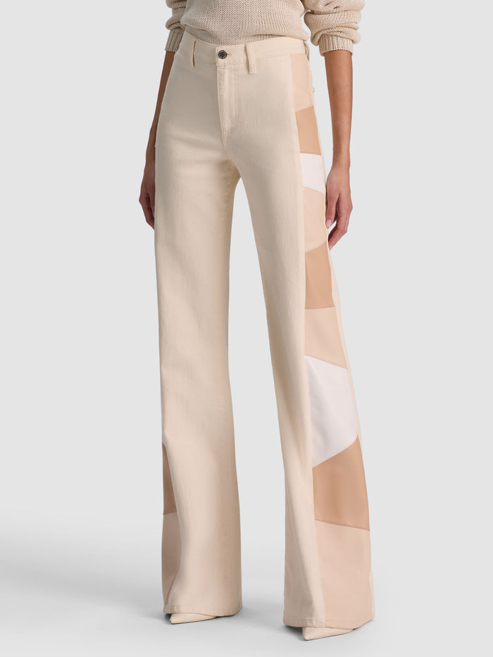 BEAUTIFUL VEGAN PATCHWORK JEAN - OFF WHITE/MULTI