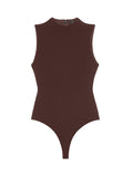 BECKER CREW NECK BODYSUIT - CHOCOLATE