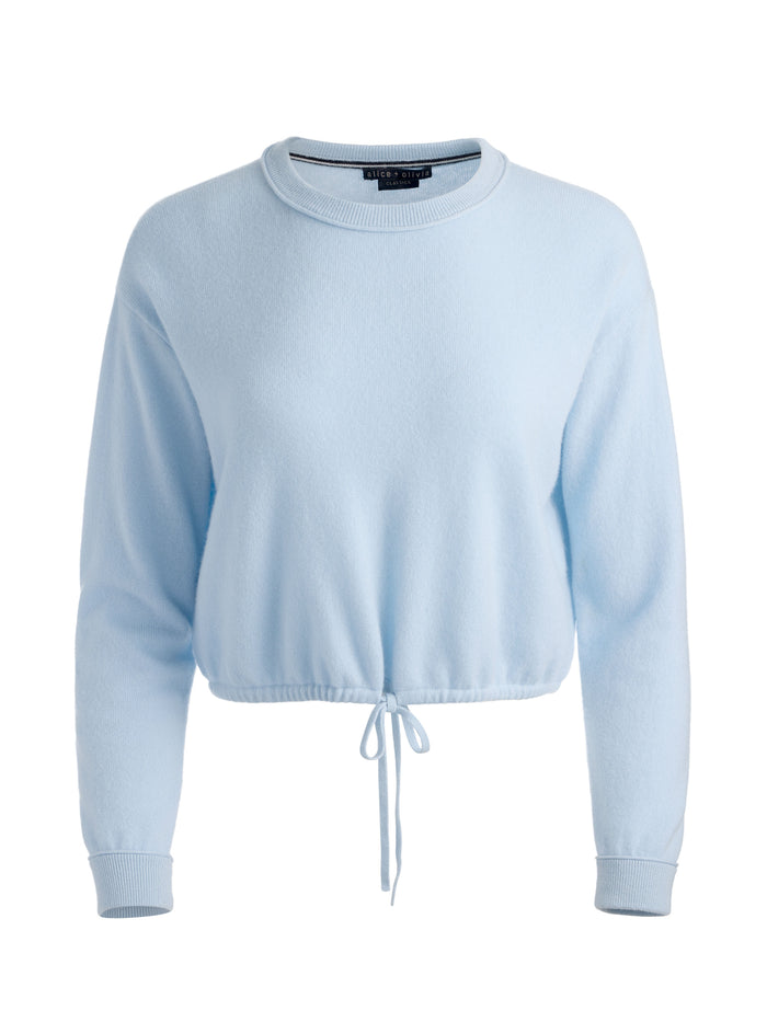 BERNETTA CROPPED CASHMERE PULLOVER - CAROLINA BLUE